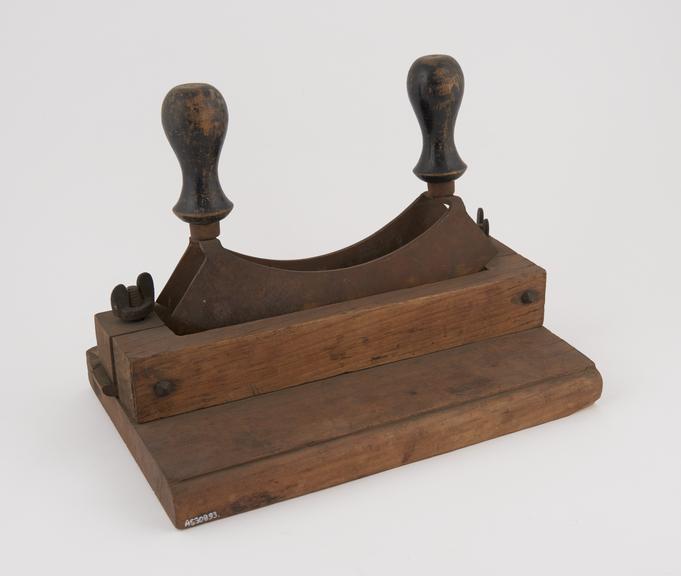 Herb cutter, wood and iron, 19th century