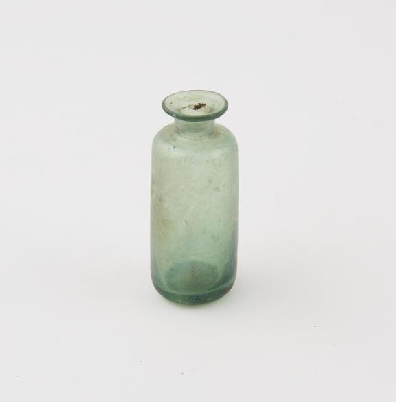 Iridescent green glass bottle, European, 17th-18th centuries