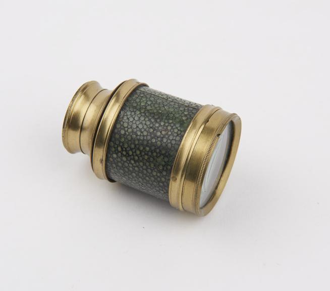 Spyglass, shagreen tube, brass lens mounts, unsigned, Europe