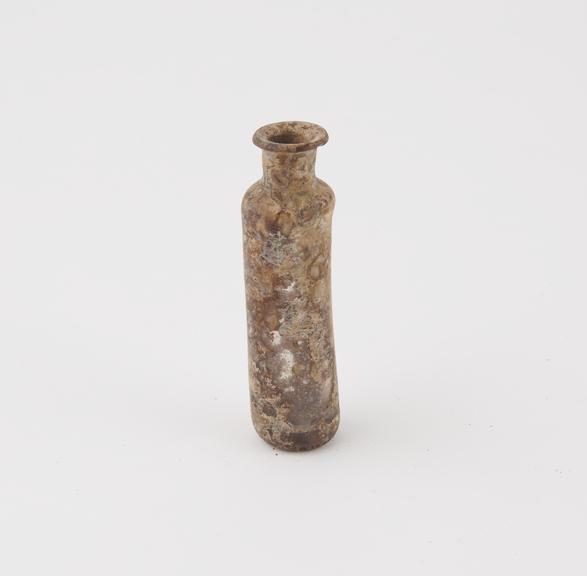 Glass bottle, cylindrical, found in London