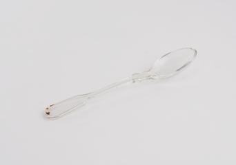 Clear glass medicine spoon, 1850-1900