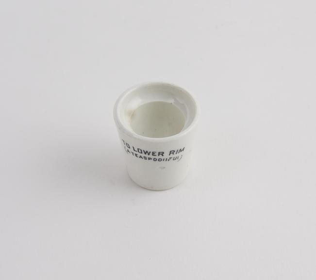 Medicine measure, earthenware, glazed, British, 19th century