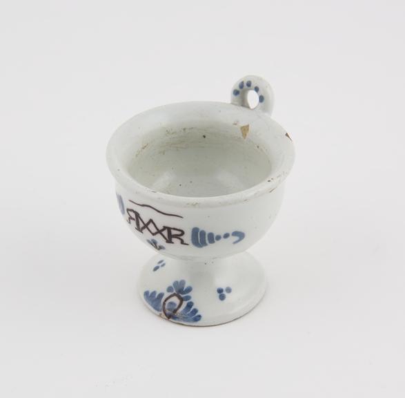 Salt cellar, tin-glazed pottery