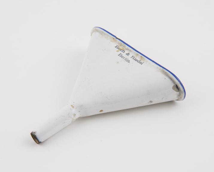 Funnel, enamelled iron, by Bach and Riedel, Berlin