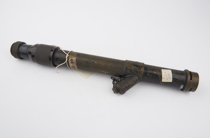 Brass military sighting telescope (machine gun?), made by W