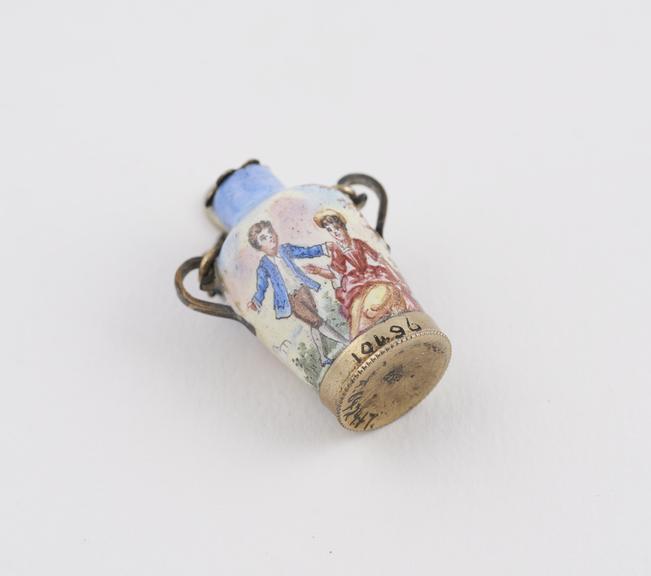 Enamel on silver gilt perfume bottle or vinaigrette