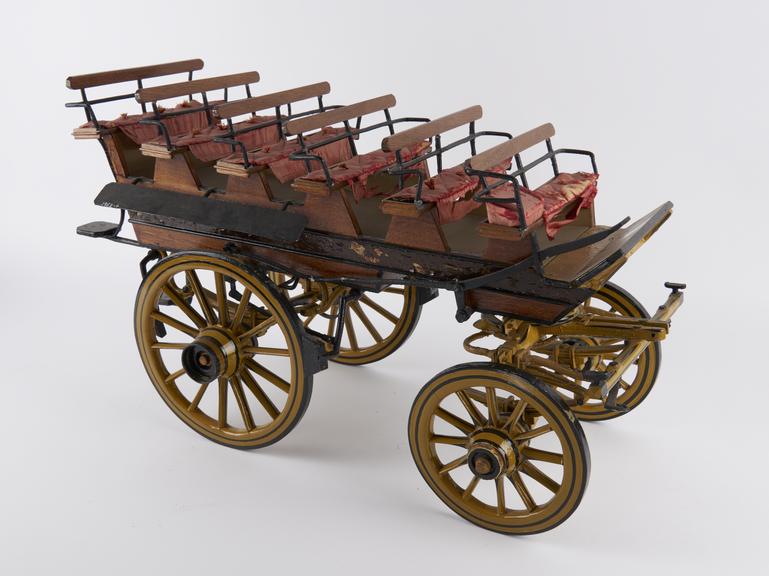 Horse-drawn char-a-banc c. 1900, scale model