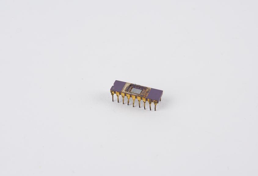 Open Intel 8008 microprocessor chip, Intel Corporation, USA
