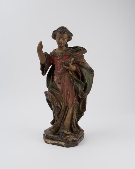 Painted wooden figure of St. Lucy