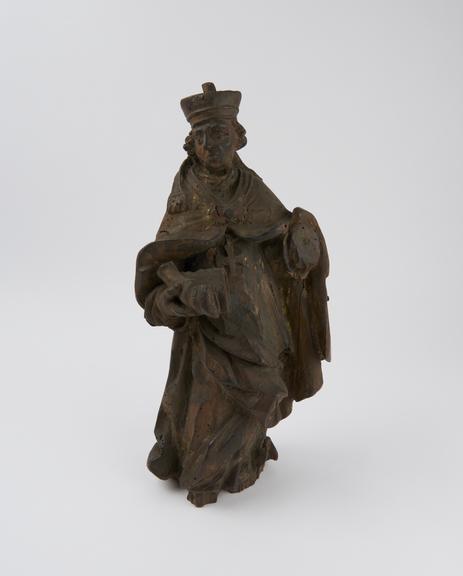 Wooden figure of Saint Eloi, patron saint of smiths