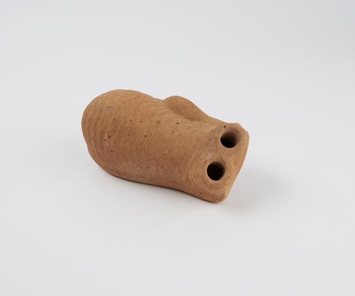 Votive uterus, terracotta, probably Roman, 200BC-200AD