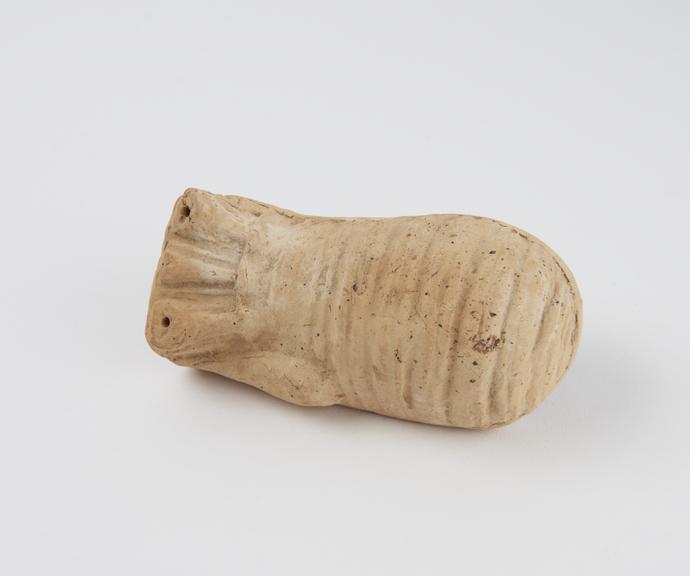 Votive uterus, terracotta, probably Roman, Europe, 200BC-200AD