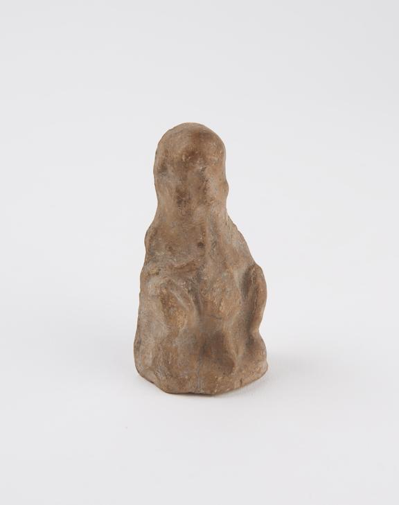 Terracotta figure, seated priapic satyr, Roman or Etruscan