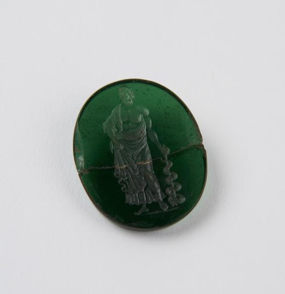Green seal, probably glass