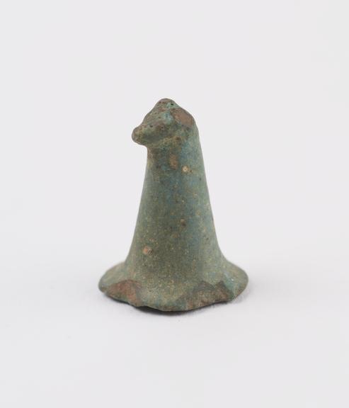 Turquoise cone earplug with spheroid at vertex