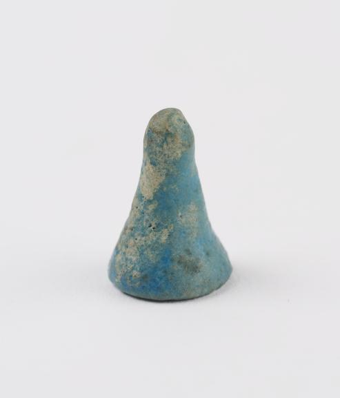 Turquoise earplug, cone with spheroid at vertex