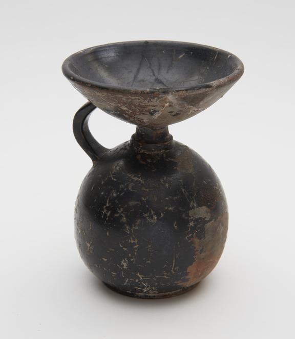 Talcott type, black glazed squat lekythos