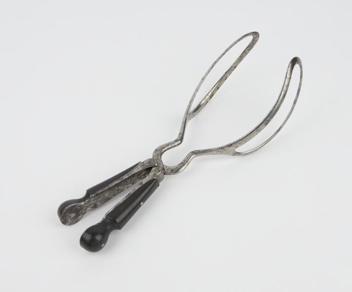 Forceps, obstetrical, Lever, steel and ebony