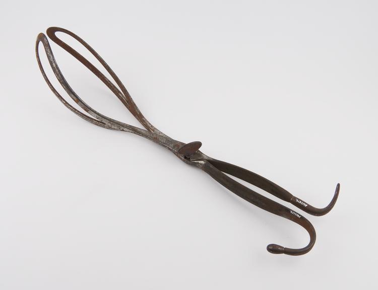 Forceps, obstetrical, Dubois, steel, by Mathieu of Paris