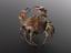 Bronze crab brooch with clasp at back, very realistic