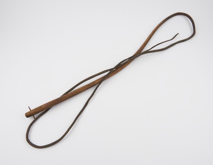 Whip, rawhide, rhinoceros, Sudanese, 1850-1920