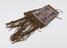 Beaded buckskin tobacco pouch, fringed at bottom