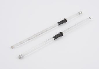 Two mercury thermometers, from Groth's universal apparatus