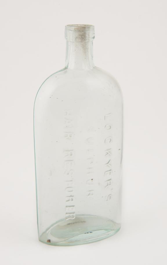 Glass bottle, originally contained Lockyer's hair restorer