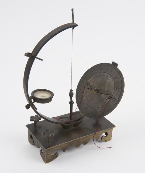 Chinese bronze equatorial sundial with the Gnomon in the form