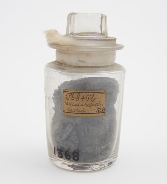 Lead and galena fused together and cooled rapidly