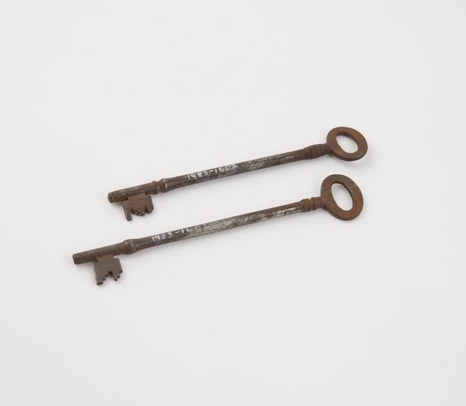 Original keys (2) to the Folkestone bullion store, S.E. Railway