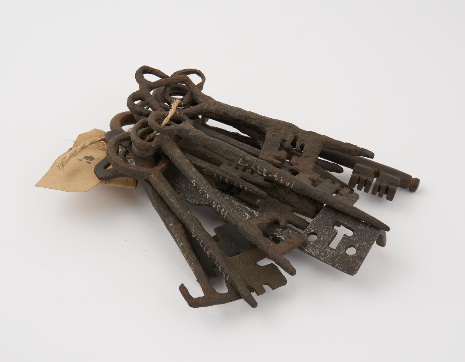 1) Romano-British large iron key for a tumbler lock 7 3/4 inch, and ...