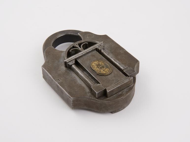 Large iron padlock