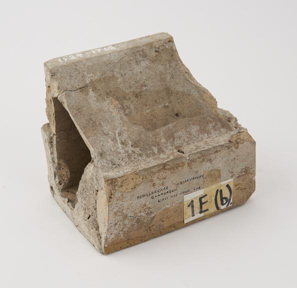 Hollow brick with glazed face, from Penllergaer Observatory