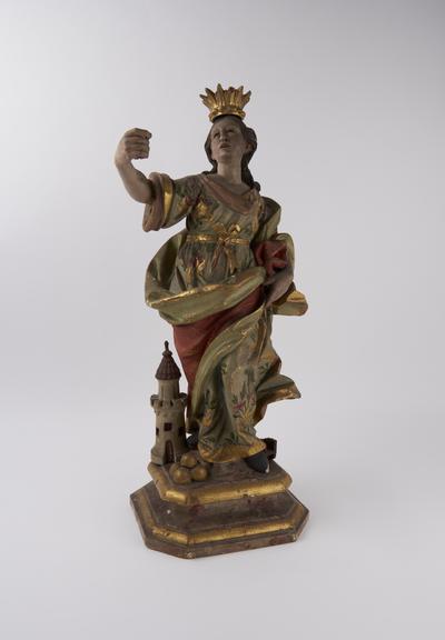 Wooden figure of Saint Barbara