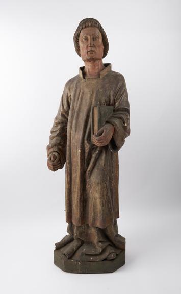 Statue of Saint Luitfrid, painted wood, Tyrolese, German