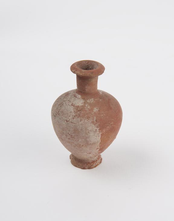 Earthenware flask with small foot, Egyptian, New Kingdom