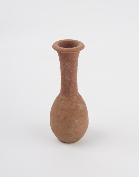 Earthenware flask with long neck, Egyptian, New Kingdom