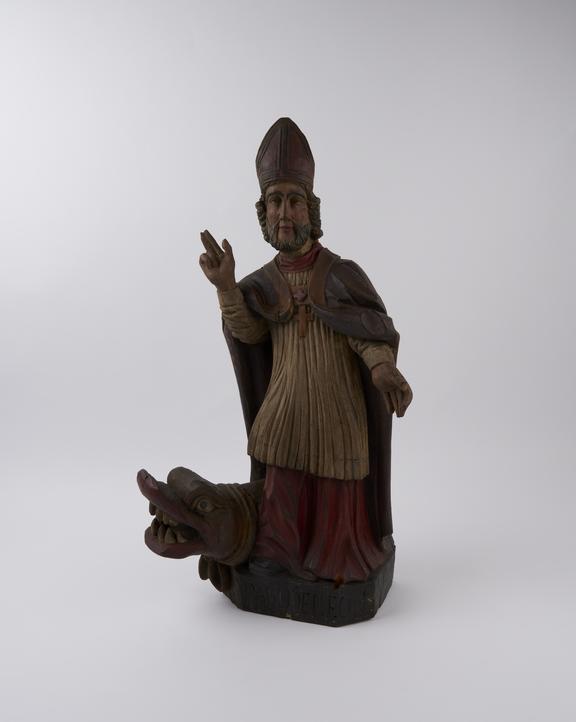 Wooden figure of Saint Heribert