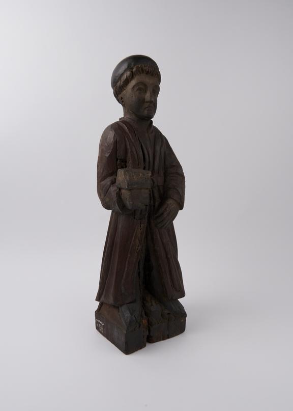 Wooden statue of Saint Adrian, invoked against stomach disease