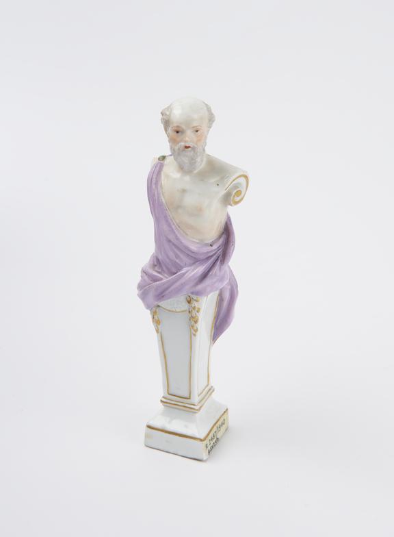 Porcelain statue of Hippocrates, Dresden, marked, 1730-40