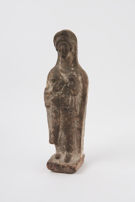 Statue, female, standing, terracotta, unsigned, Cypriot