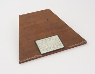 Trapezium shapped polished wooden base for specimens of wall-ties