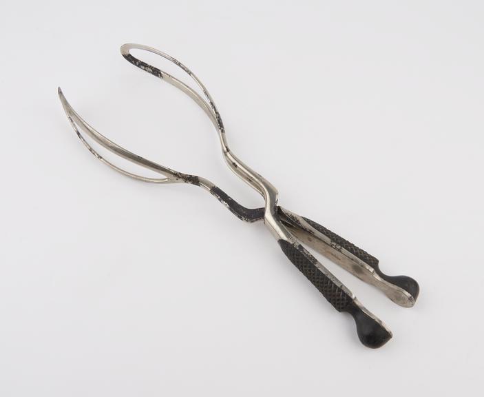 Forceps, obstetrical, Ziegler, steel and ebony