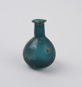 Bottle, glass, dark bluish green