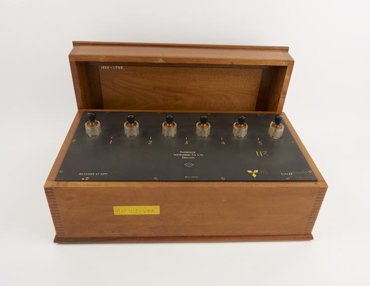 Resistance box no. L 170297 by the Cambridge Instrument Co. Ltd