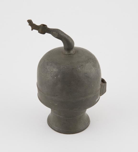 Vessel, pewter, with outlet pipe from base, early Tudor, English