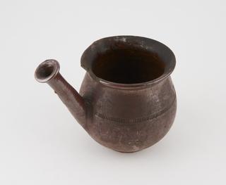 Earthenware pipkin, European, 19th century