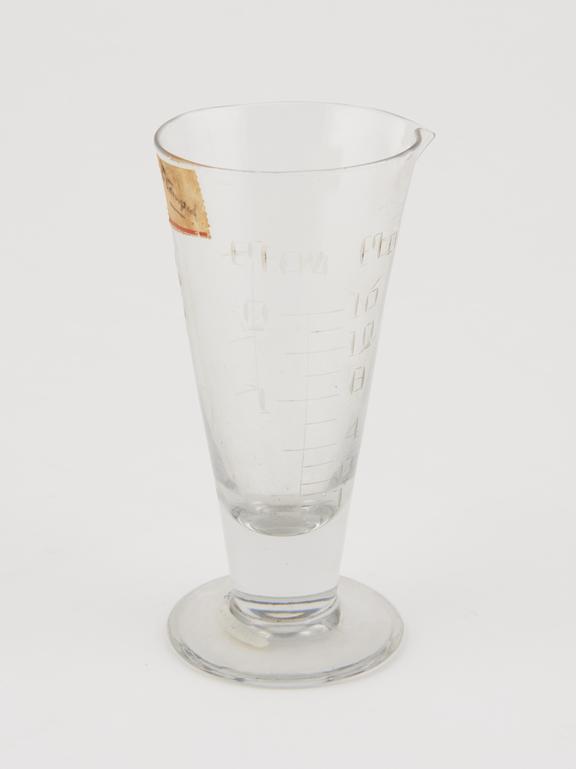 Glass measure, conical, 1937-1952, English