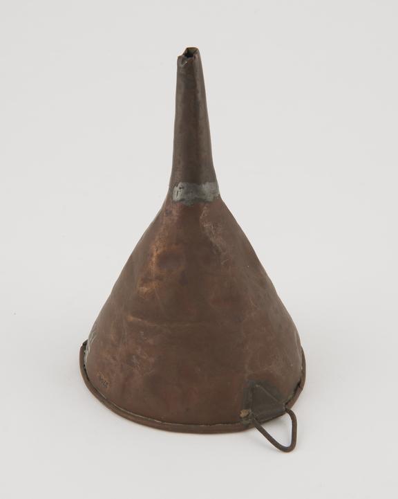 Small copper funnel, from Bell's Pharmacy, English, 1800-1930